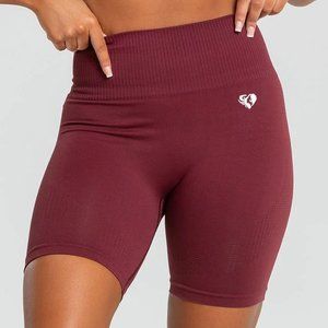 Power Seamless Cycling Shorts Adult Women Burgundy Medium